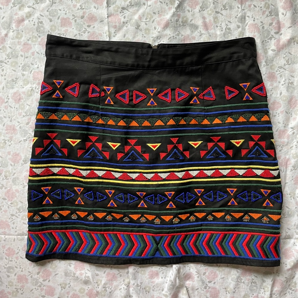 Beaded mini skirt